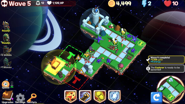 Monster Tiles TD: Tower Wars gameplay screenshot