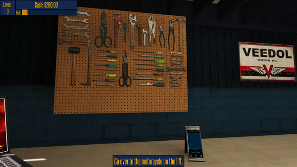 Motorbike Garage Mechanic Simulator gameplay screenshot