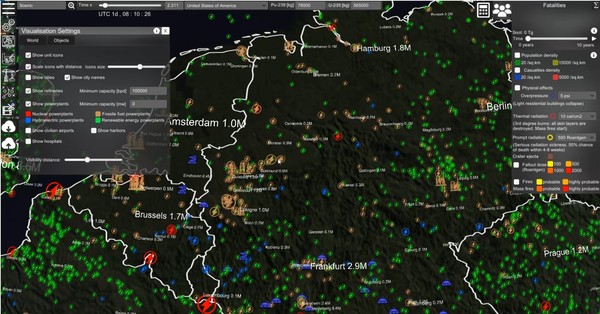Nuclear War Simulator gameplay screenshot