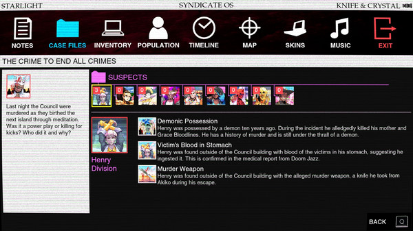 Paradise Killer gameplay screenshot