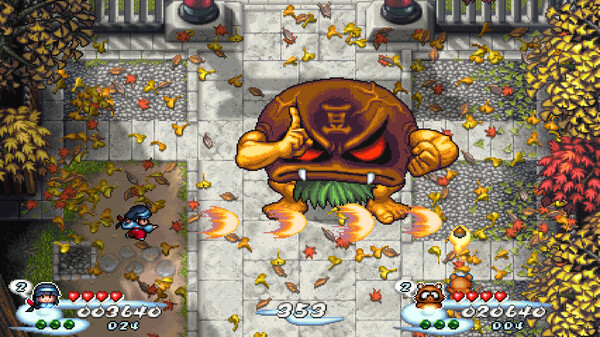 Pocky & Rocky Reshrined gameplay screenshot
