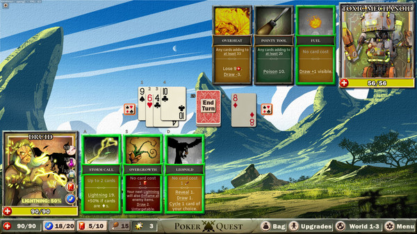 Poker Quest: Swords and Spades gameplay screenshot