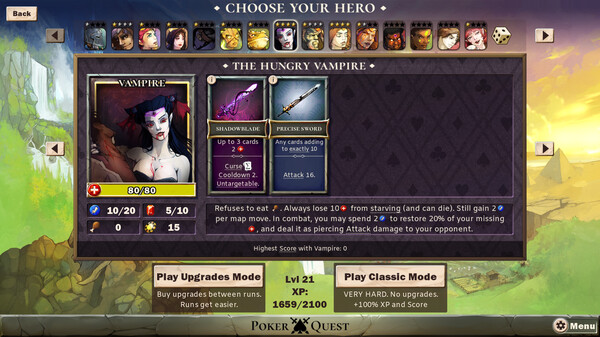 Poker Quest: Swords and Spades gameplay screenshot
