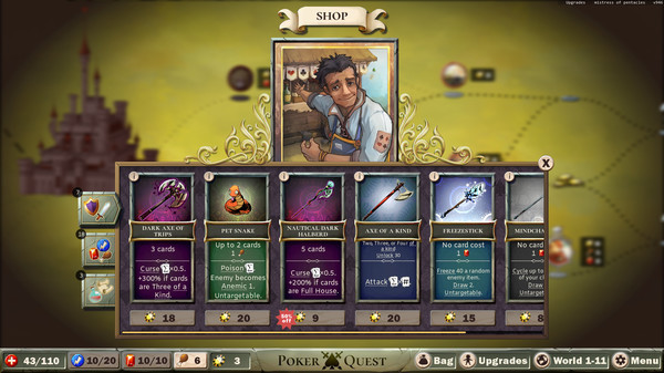 Poker Quest: Swords and Spades gameplay screenshot