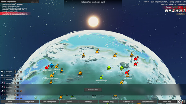 Primitive Society Simulator gameplay screenshot