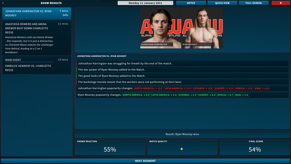 Pro Wrestling Sim gameplay screenshot