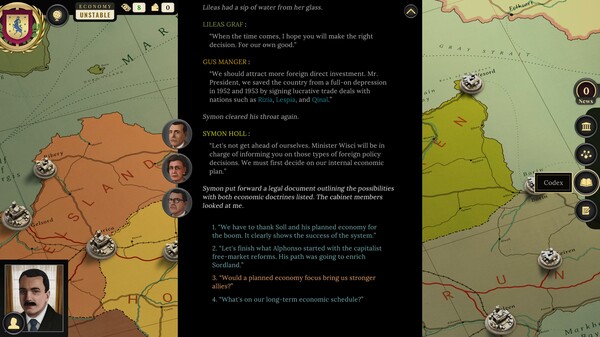 Suzerain gameplay screenshot