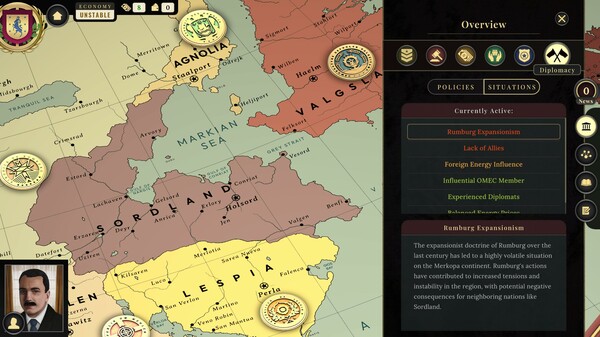 Suzerain gameplay screenshot