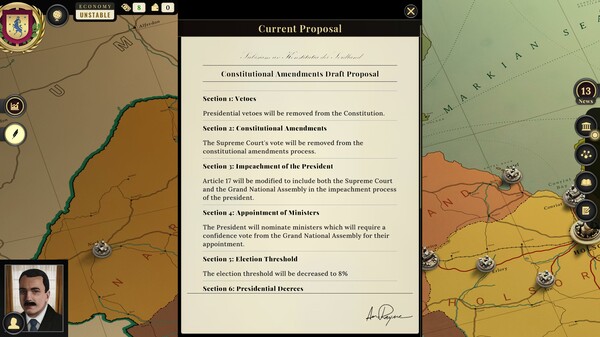 Suzerain gameplay screenshot