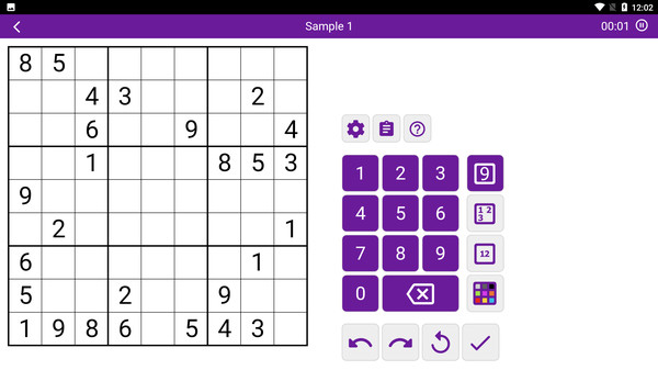 Sven's SudokuPad gameplay screenshot