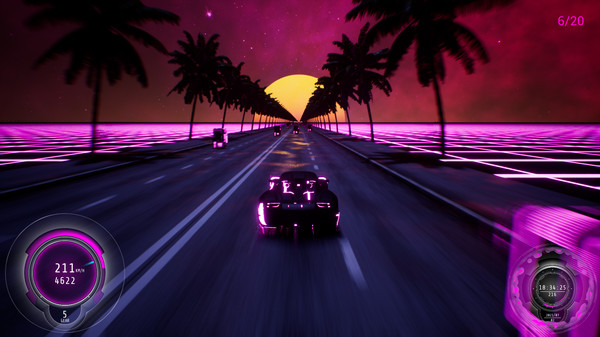 Synthwave Burnout gameplay screenshot