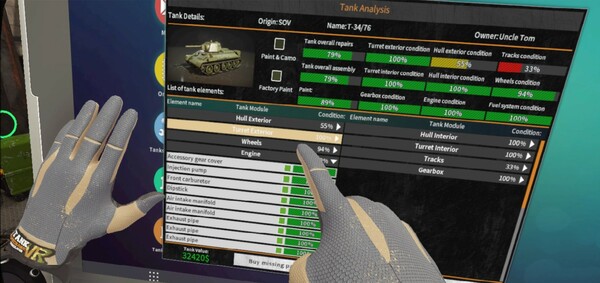 Tank Mechanic Simulator VR gameplay screenshot
