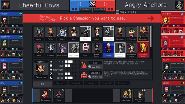 Teamfight Manager gameplay screenshot
