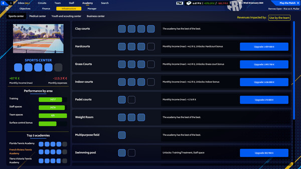 Tennis Manager 2023 gameplay screenshot
