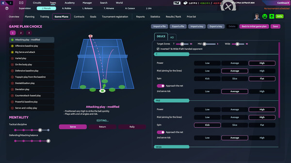 Tennis Manager 2024 gameplay screenshot