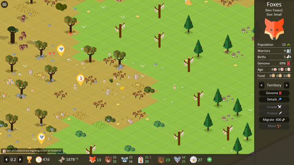 Territory: Animals Genetic Strategy gameplay screenshot