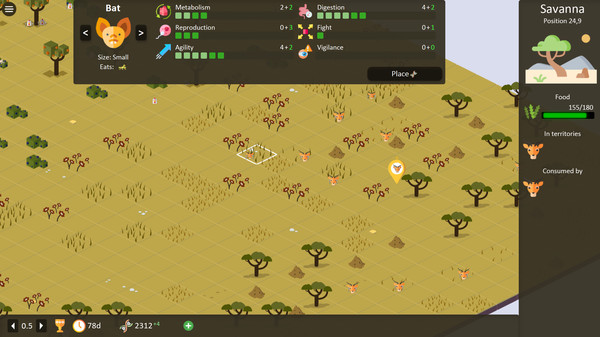Territory: Animals Genetic Strategy gameplay screenshot