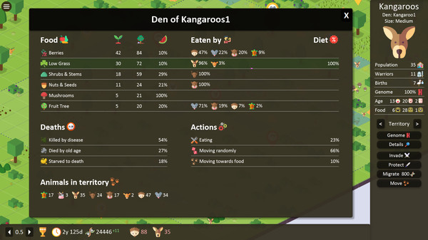 Territory: Animals Genetic Strategy gameplay screenshot
