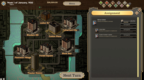 The Commission 1920: Organized Crime Grand Strategy gameplay screenshot