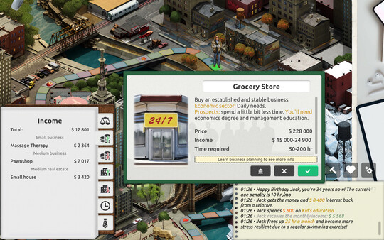 Timeflow – Life Sim gameplay screenshot