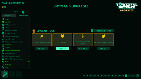 Towerful Defense: A Rogue TD gameplay screenshot