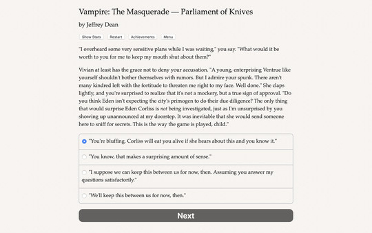 Vampire: The Masquerade — Parliament of Knives gameplay screenshot