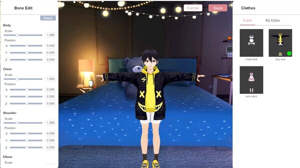 VRoid Clothing Maker gameplay screenshot