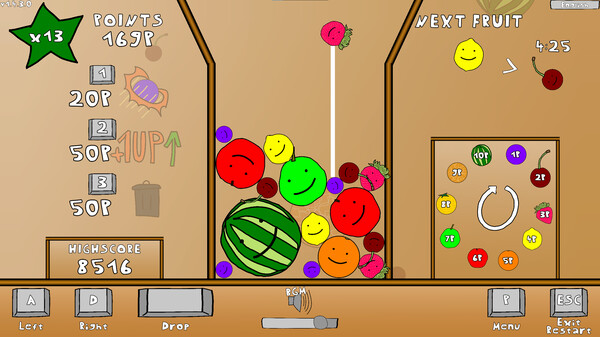 Watermelon Game gameplay screenshot