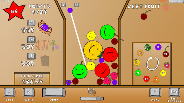 Watermelon Game gameplay screenshot