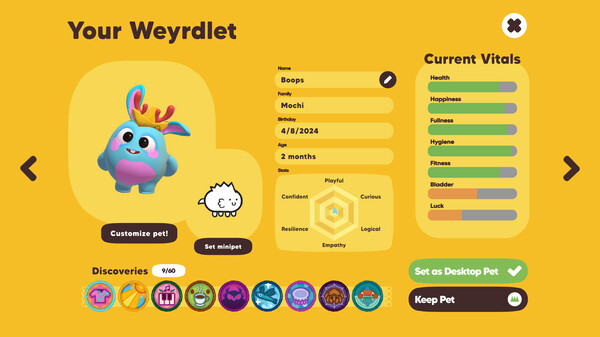 Weyrdlets : Idle Desktop Pets gameplay screenshot