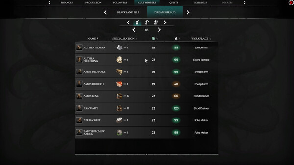 Worshippers of Cthulhu gameplay screenshot