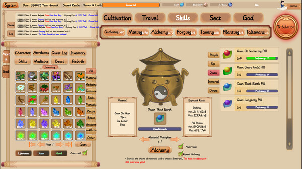 xiuzhen idle gameplay screenshot