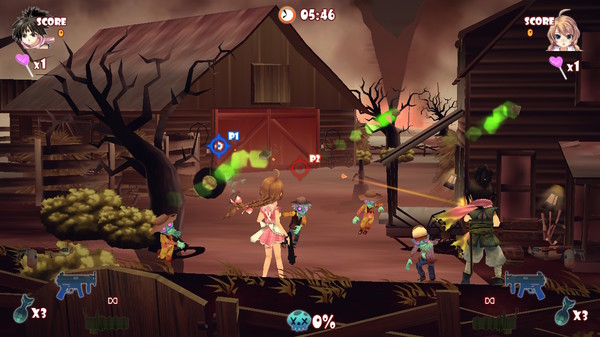 Zombie Panic In Wonderland DX gameplay screenshot