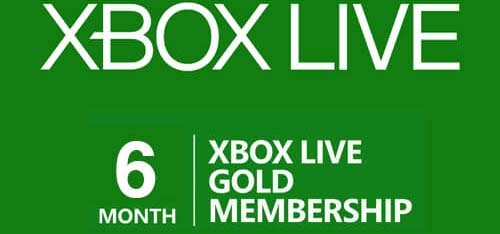 Xbox Live 6 Months GOLD Subscription Card cover